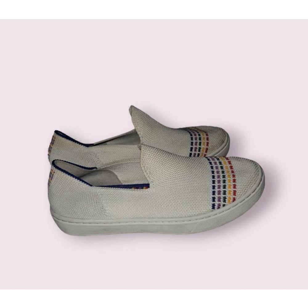 Rothy's Slip On Shoes Girl's Size 1 White Rainbow - Picture 4 of 12